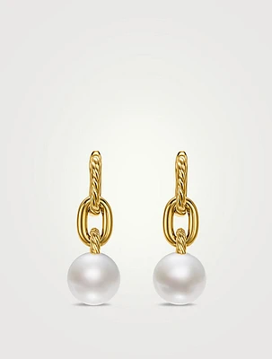 Dy Madison® Pearl Drop Earrings In 18k Yellow Gold, 32mm