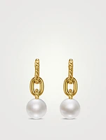 Dy Madison® Pearl Drop Earrings In 18k Yellow Gold, 32mm