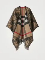 Reversible Ekd Check Wool Cape