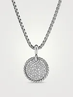 Dy Elements® Disc Pendant In Sterling Silver With Pavé Diamonds