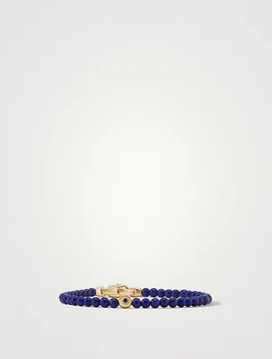 Spiritual Beads Evil Eye Bracelet With Lapis, Sapphire And 18k Yellow Gold