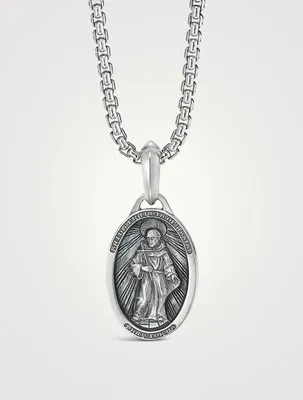 St. Francis Amulet In Sterling Silver