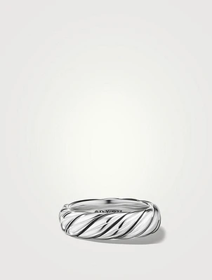 Sculpted Cable Band Ring Sterling Silver, 6mm