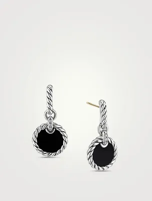 Dy Elements® Drop Earrings In Sterling Silver With Black Onyx And Pavé Diamonds