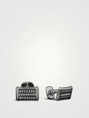 Chevron Cufflinks In Sterling Silver