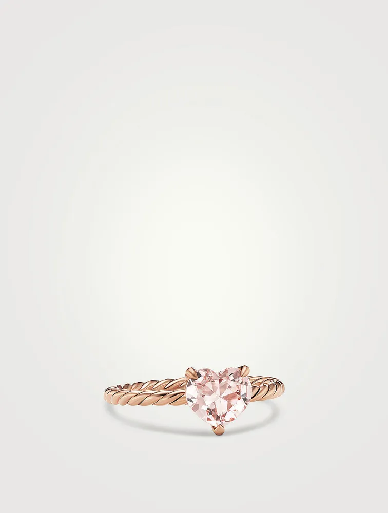 Chatelaine® Heart Ring 18k Rose Gold With Morganite