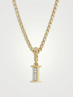 Pavé I Initial Pendant In 18k Yellow Gold With Diamonds