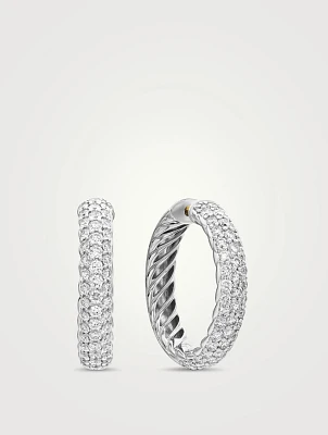 Dy Mercer® Hoop Earrings In Sterling Silver With Diamonds, 25.4mm