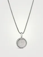 E Initial Charm In Sterling Silver With Pavé Diamonds
