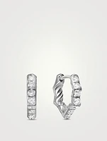 Zig Zag Stax™ Huggie Hoop Earrings In Sterling Silver With Diamonds, 13mm