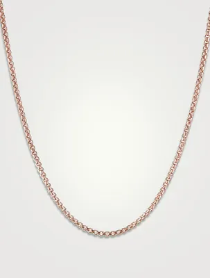 Box Chain Slider Necklace In 18k Rose Gold, 1.7mm