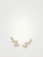 Starburst Climber Earrings In 18k Yellow Gold With Full Pavé Diamonds