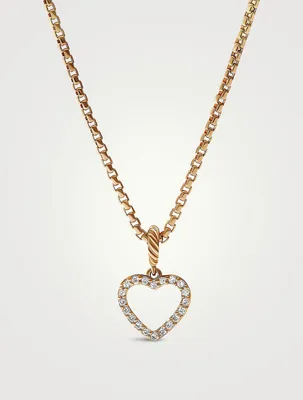 Heart Amulet In 18k Yellow Gold With Pavé Diamonds