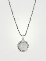 K Initial Charm In Sterling Silver With Pavé Diamonds