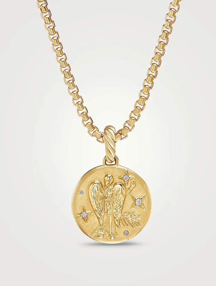 Virgo Amulet In 18k Yellow Gold With Diamonds