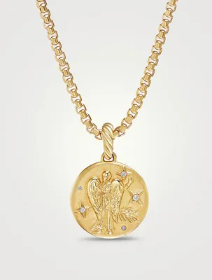 Virgo Amulet In 18k Yellow Gold With Diamonds