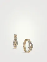 Thoroughbred Loop Hoop Earrings In 18k Yellow Gold With Pavé Diamonds