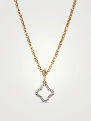 Quatrefoil Amulet In 18k Yellow Gold With Pavé Diamonds