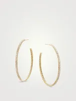 Pavé Hoop Earrings In 18k Yellow Gold With Diamonds