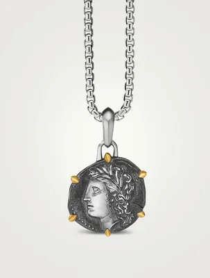 Virgo Amulet In Sterling Silver With 18k Yellow Gold