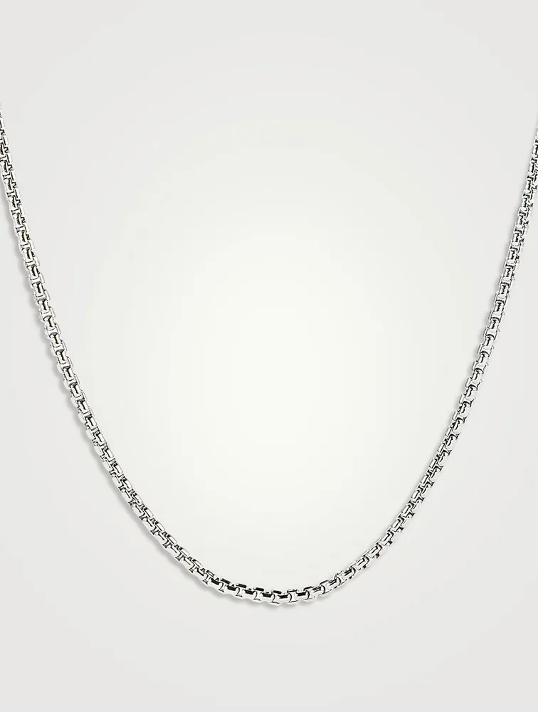 Box Chain Slider Necklace In 18k White Gold, 1.7mm