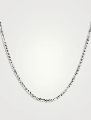 Box Chain Slider Necklace In 18k White Gold, 1.7mm