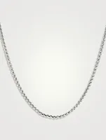 Box Chain Slider Necklace In 18k White Gold, 1.7mm