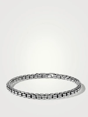 Double Box Chain Bracelet Sterling Silver, 4mm