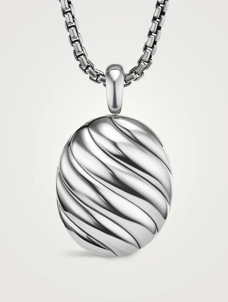 Sculpted Cable Locket Amulet In Sterling Silver