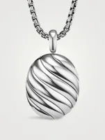 Sculpted Cable Locket Amulet In Sterling Silver