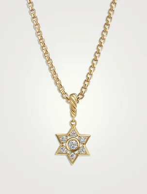 Star Of David Pendant In 18k Yellow Gold With Diamonds