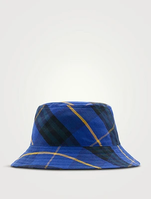 Check Linen Bucket Hat