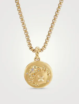 Cancer Amulet In 18k Yellow Gold With Diamonds