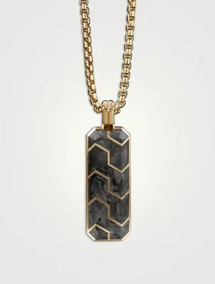 Forged Carbon Ingot Tag With 18k Yellow Gold