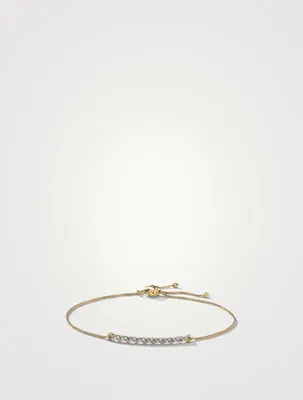 Petite Pavé Station Chain Bracelet In 18k Yellow Gold With Diamonds