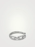 Stax Chain Link Ring 18k Gold With Pavé Diamonds