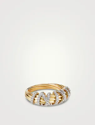 Helena Ring 18k Yellow Gold With Pavé Diamonds