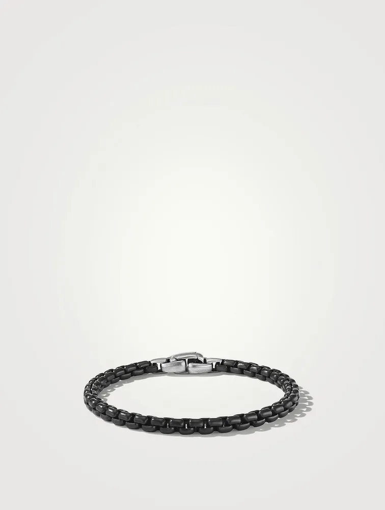 Box Chain Bracelet Darkened Stainless Steel