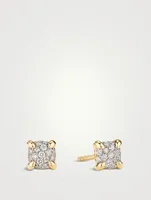 Petite Chatelaine® Stud Earrings In 18k Gold With Pavé Diamonds