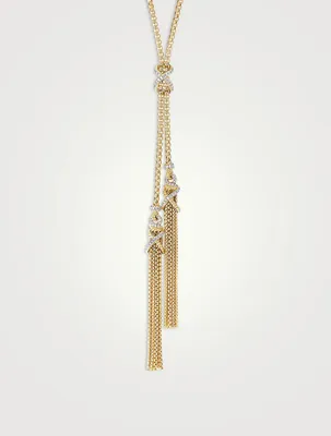 Helena Tassel Necklace In 18k Yellow Gold With Pavé Diamonds