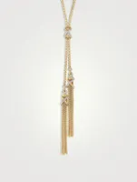 Helena Tassel Necklace In 18k Yellow Gold With Pavé Diamonds