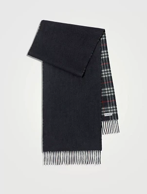 Reversible Check Cashmere Scarf