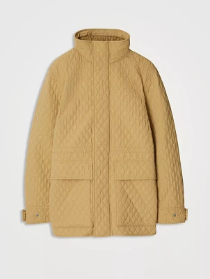 Check Hood Quilted Nylon Jacket