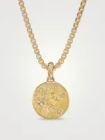 Leo Amulet In 18k Yellow Gold With Diamonds