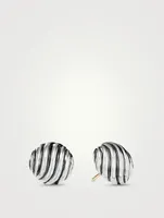 Sculpted Cable Stud Earrings In Sterling Silver