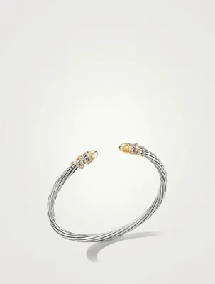 Helena Bracelet Sterling Silver With 18k Yellow Gold Domes And Pavé Diamonds