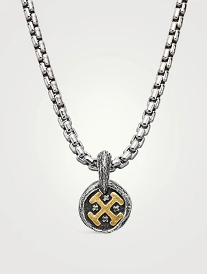 Shipwreck Coin Amulet In Sterling Silver With 18k Yellow Gold, 10.5mm