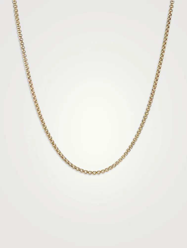 Box Chain Slider Necklace In 18k Yellow Gold, 1.7mm