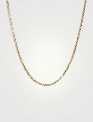 Box Chain Slider Necklace In 18k Yellow Gold, 1.7mm