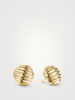 Sculpted Cable Stud Earrings In 18k Yellow Gold